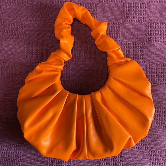 Orange Ruched Handbag - Picture 2 of 4